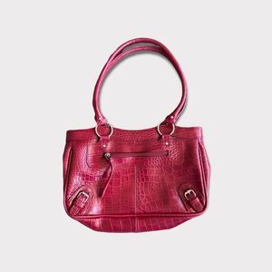 Cleo | Red Faux Snakeskin Purse